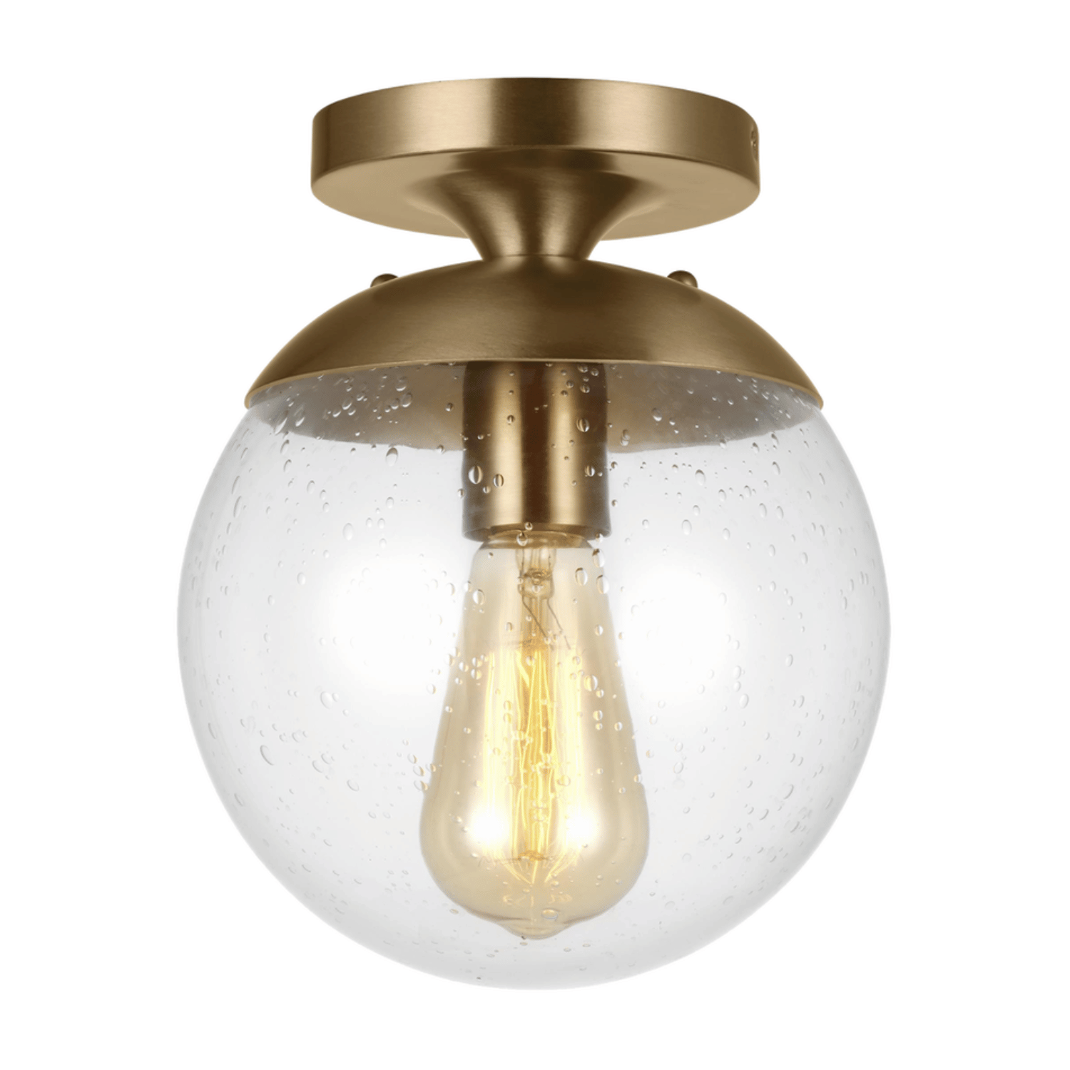 Leo - Clear Seeded Glass One Light Semi-Flush Mount - Essentials